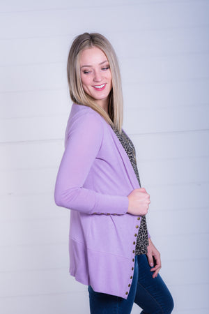 Lilac Frost Snap Cardigan